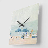 Horloge Carrée Si c'est les plages (Angle)