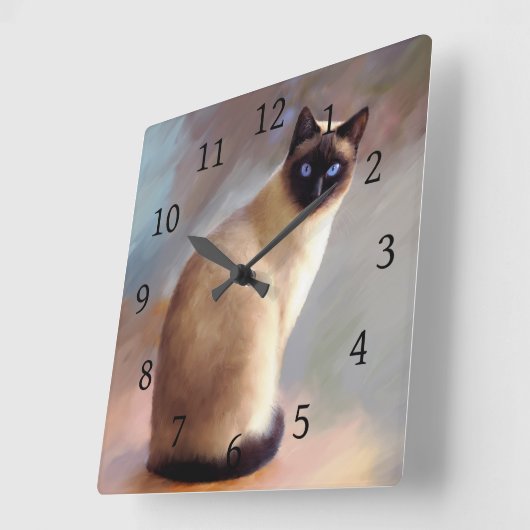 Horloge Carrée Siamese (Angle)