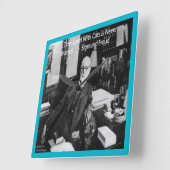 Horloge Carrée Sigmund Freud & Famous Cat Quote Wall Clock (Angle)