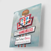 HORLOGE CARRÉE SIGNE D'ALIMENTATION RAPIDE (Angle)