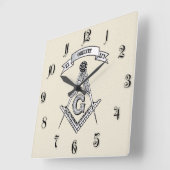 Horloge Carrée Signe de franc-maçonnerie (Angle)