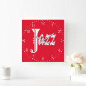 Horloge Carrée Signe de jazz (Maison)