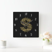 Horloge Carrée Signe dollar (Maison)