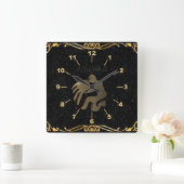 Horloge Carrée Signe d'or d'Aquarius (Maison)