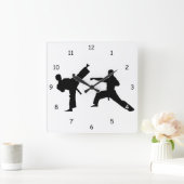 Horloge Carrée Silhouette (Maison)