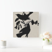 Horloge Carrée Silhouette Audubon IV (Maison)