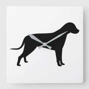 Horloge Carrée Silhouette de chien