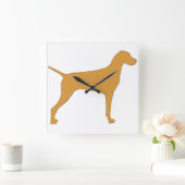 Horloge Carrée silhouette de couleur vizsla (Maison)