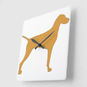 Horloge Carrée silhouette de couleur vizsla (Angle)