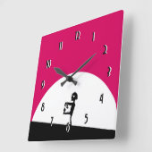 Horloge Carrée Silhouette Zombie avec Pleine lune (Angle)