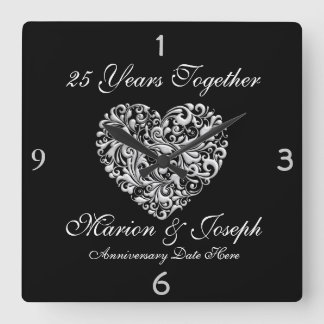 Horloge Carrée SILVE 25e Anniversary VENIN Wall Clock