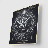 Horloge Carrée Silver Bliss : 25e anniversaire (Angle)