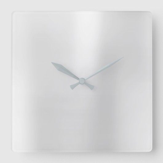 Horloge Carrée Silver Grey Minimal Monochrom Acier Métallique (Recto)