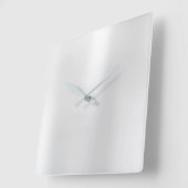 Horloge Carrée Silver Grey Minimal Monochrom Acier Métallique (Angle)