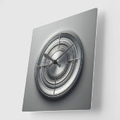 Horloge Carrée silver metal quarters (Angle)