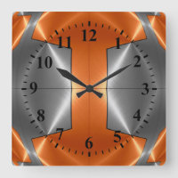 Silver Orange Stainless Steel Metal