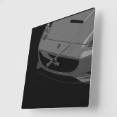 Horloge Carrée ~Silver Sportscar~ WALLCLOCK, CUSTOMISEZ-LE ! (Angle)