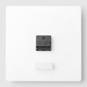 Horloge Carrée Simple Black Custom Ajouter Votre Nom Élégant (Verso)