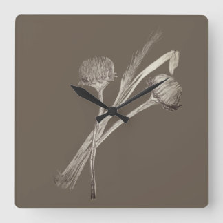 Horloge Carrée Simple Bouquet de Fleurs Sauvages du Champ