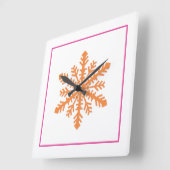 Horloge Carrée Simple flocon de neige (Angle)