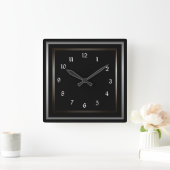 Horloge Carrée Simple Metal Frame Black (Maison)