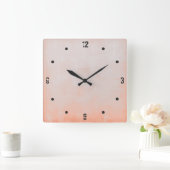 Horloge Carrée Simple moderne Rustique Pêche Gris Abstrait (Maison)
