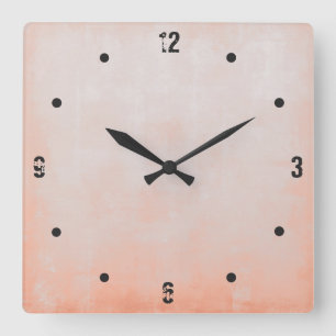 Horloge Carrée Simple moderne Rustique Pêche Gris Abstrait