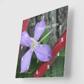 Horloge Carrée Simple Purple Clematis Flower (Angle)
