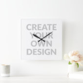 Horloge Carrée Simply - Create Your Own Wall Clock (Maison)