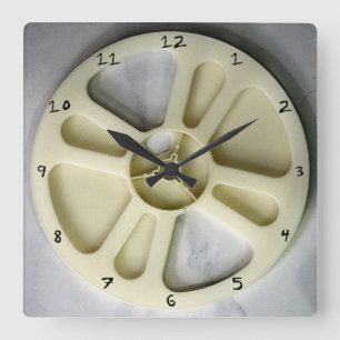 Horloge Carrée Simulated 7" Reel-to-Reel w/Numbers