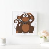 Horloge Carrée Singe mignon (Maison)