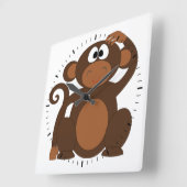 Horloge Carrée Singe mignon (Angle)