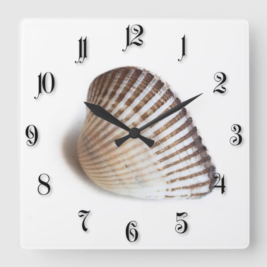 Horloge Carrée Single seashell (Recto)