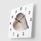Horloge Carrée Single seashell (Angle)