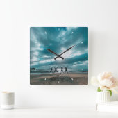 Horloge Carrée Sisters Script Family Memory Photo (Maison)