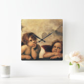 Horloge Carrée Sistine Madonna Angels par Raphael Sanzio (Maison)