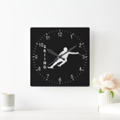 Horloge Carrée Ski (Maison)