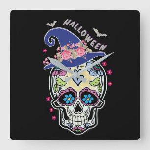 Horloge Carrée Skull
