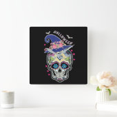 Horloge Carrée Skull (Maison)