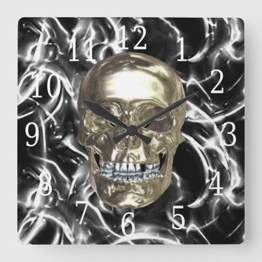 Horloge Carrée Skull square clock (Recto)
