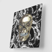 Horloge Carrée Skull square clock (Angle)