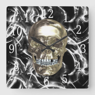 Horloge Carrée Skull square clock