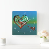 Horloge Carrée Sky High Hearts (Maison)