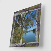 Horloge Carrée Sleeping Koala In Tree Over (Angle)