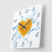 Horloge Carrée Slice of Heart-Shaped Orange (Angle)