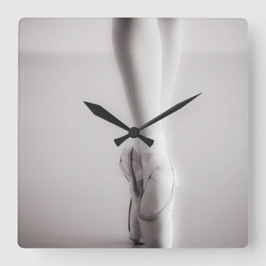 Horloge Carrée Slippers de danse (Recto)