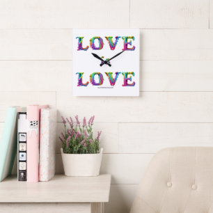 Horloge Carrée SlipperyJoe l'amour est l'amour dégoulinant dynami