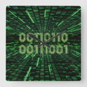 Horloge Carrée SlipperyJoe's 69 code binaire dynamique ordinateur (Recto)