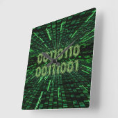 Horloge Carrée SlipperyJoe's 69 code binaire dynamique ordinateur (Angle)