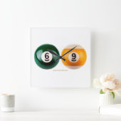 Horloge Carrée SlipperyJoe's 69 table de billard dur deux billiar (Maison)